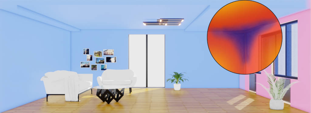 Bei ungleichmäßiger Wärmeverteilung im Raum, bleiben Ecken kalt. Die Sockelheizleiste der SHL-Wärmetechnik verhindert das.